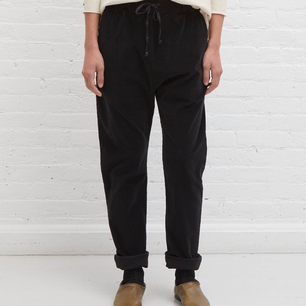 ALBUM DI FAMIGLIA Velvet New Basic Trousers Dark Brown Cotton Luxe Pants Italy S